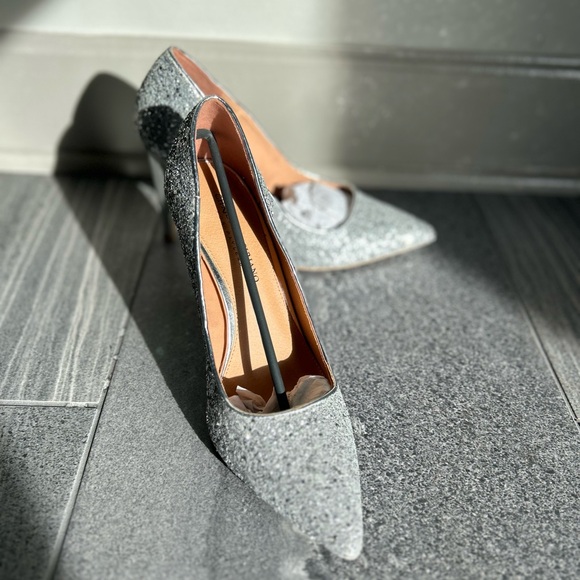 Christian Siriano Shoes - Elegant Silver Glitter Women's Heels